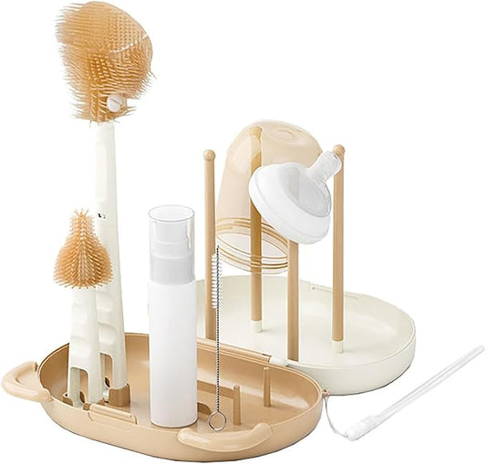 HOEREV Portable Baby Silicone Bottle Brush Set Include Pacifier Brush, Straw by HOEREV