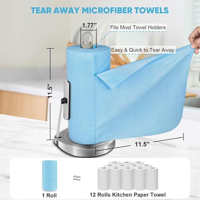 AIDEA Microfiber Cleaning Cloth Roll, Washable Shop Rags, Microfiber Towels - Image 2