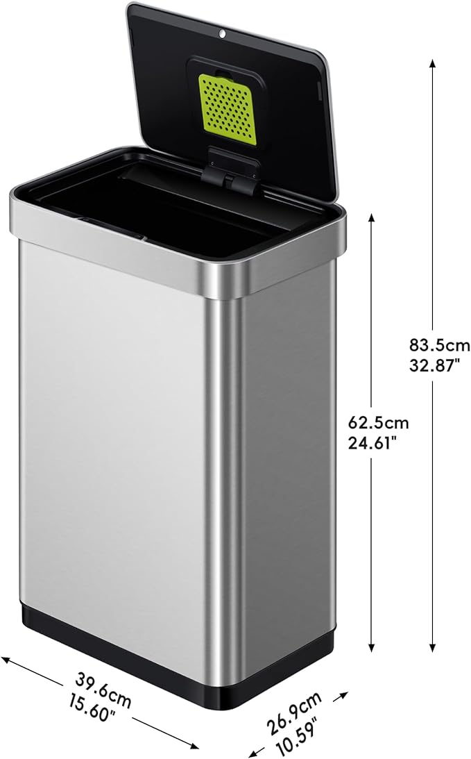 EKO Deluxe Mirage-T 50 Liter / 13.2 Gallon Touchless Rectangular Motion Sensor - Image 6