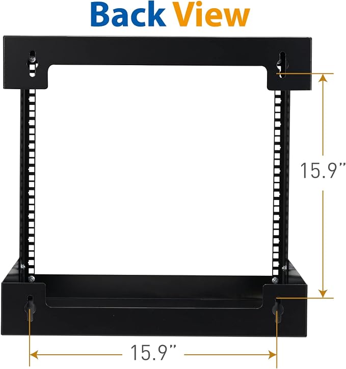 9U Wall Mount Rack Open Frame 19 Inch Server Equipment 2 Post Network Cabinet - Image 4