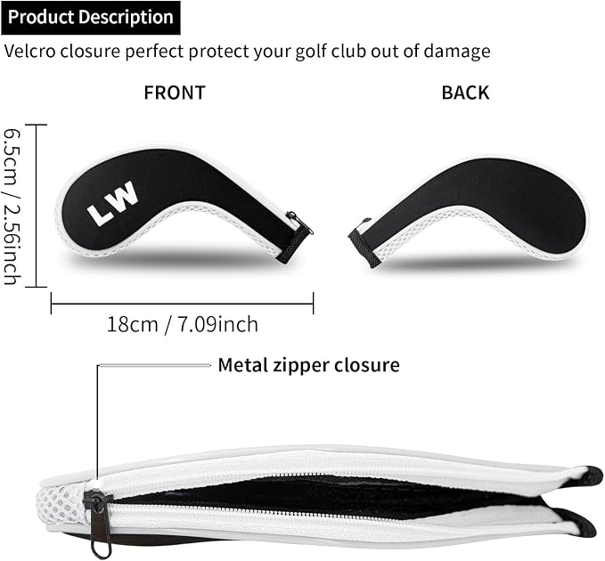 Golf 12pcs Thick Synthetic Golf Iron Head Covers Set Headcover Fit All Brands - Image 2