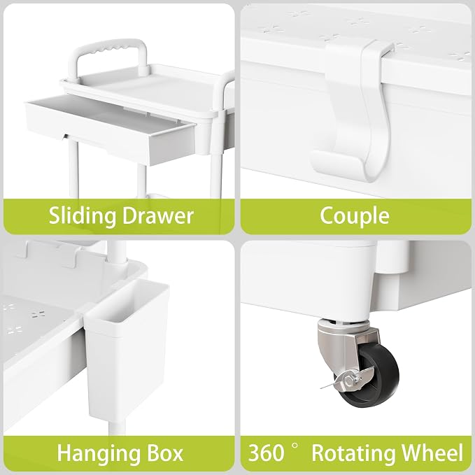 3 Tier Rolling Cart Organizer, Laundry Room Bathroom Organizers and Storage - Image 4