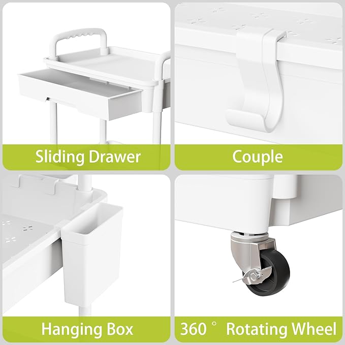 5 Tier Rolling Cart Organizer, Bathroom Cart Organizers - Image 4