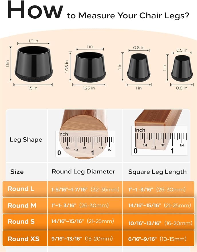 24-Pack Silicone Chair Leg Floor Protectors - Image 2