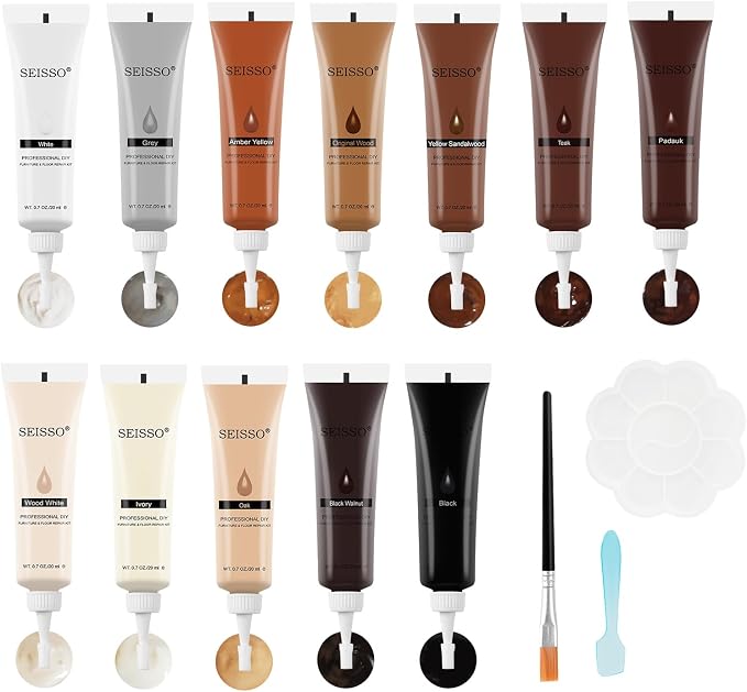 SEISSO Furniture Repair Kit, 12 Colors Wood Touch up Paint, Wood Stain by SEISSO