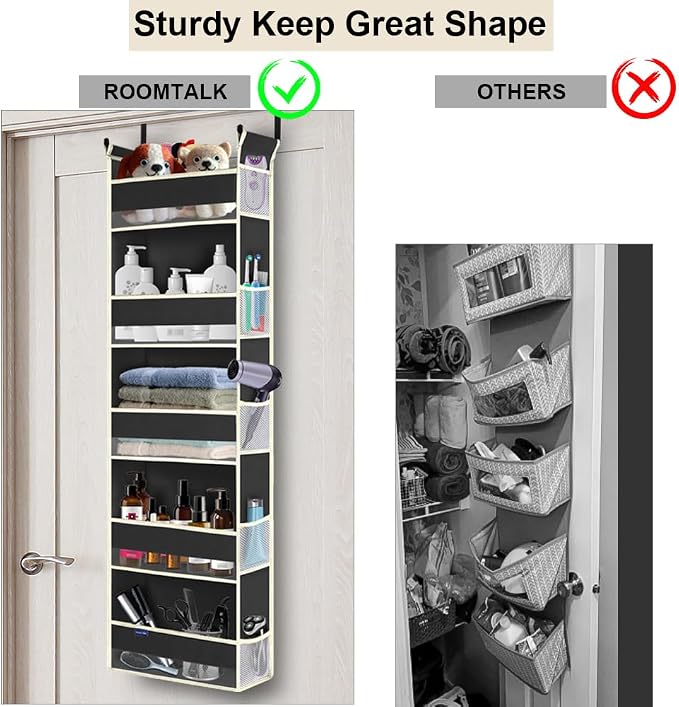 2 Pack Over The Door Hanging Organizer 5-Shelves and 10 Side Pockets, Over The - Image 4