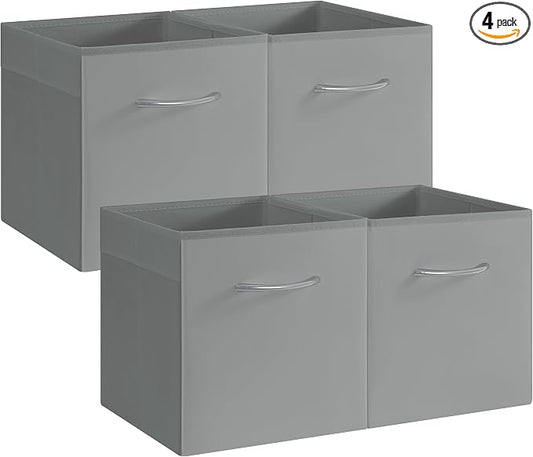 StorageWorks Gray Storage Cubes, 11 Inch Cube Storage Bins by StorageWorks