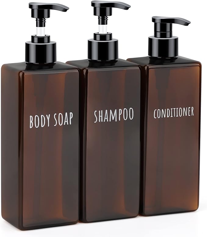 Segbeauty 16.9oz Lotion Dispenser, 500ml Empty Plastic Bathroom Shower Bottles by Segbeauty