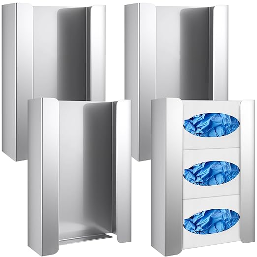 Blulu 4 Pack Glove Box Holder/Dispenser Stainless Steel Triple Wall Mounted by Blulu