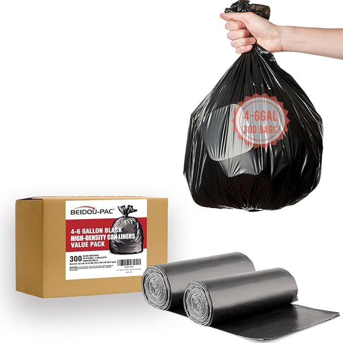 4-6 Gallon Trash Bags, Industrial, Commercial, Janitorial by BEIDOU-PAC