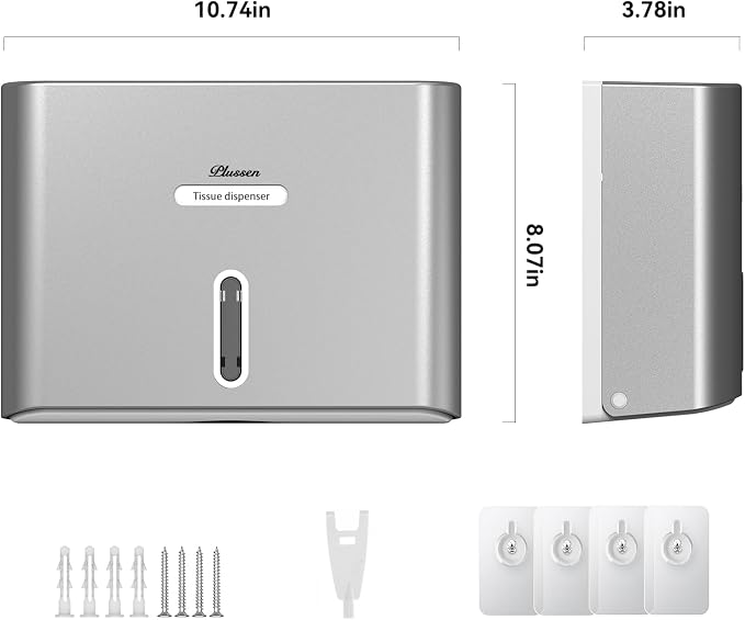Paper Towel Dispenser Wall Mount, Adhesive No Drilling Multifold Trifold C Fold - Image 8
