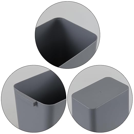 3-Pack 4.5 Gallon Plastic Rectangular Wastebasket, Slim Bathroom Trash Can - Image 3