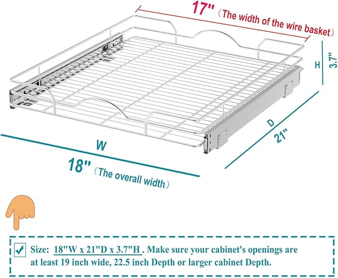 OCG Pull Out Cabinet Organizer, Pull out Drawers, Cabinet Pull Out Shelves - Image 2