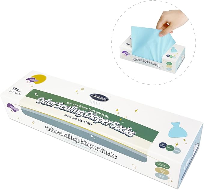 Odor Sealing Disposable Diaper Bags, Large Capacity, Unscented Diaper Trash Bags by deefre
