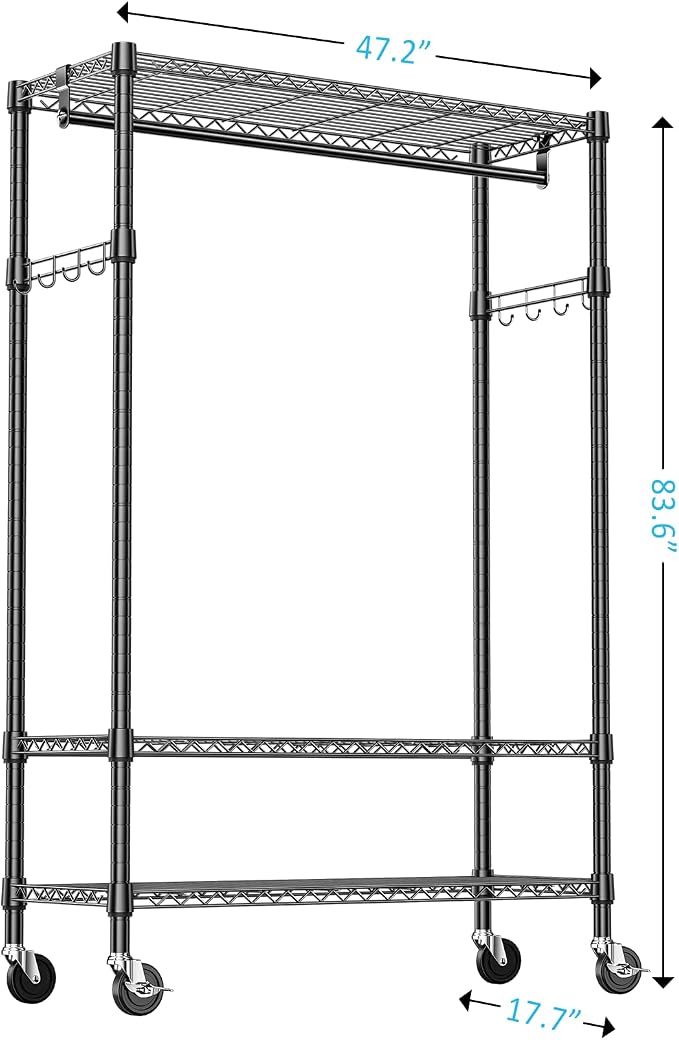 IZEUK Heavy Duty Rolling Garment Rack - Image 2