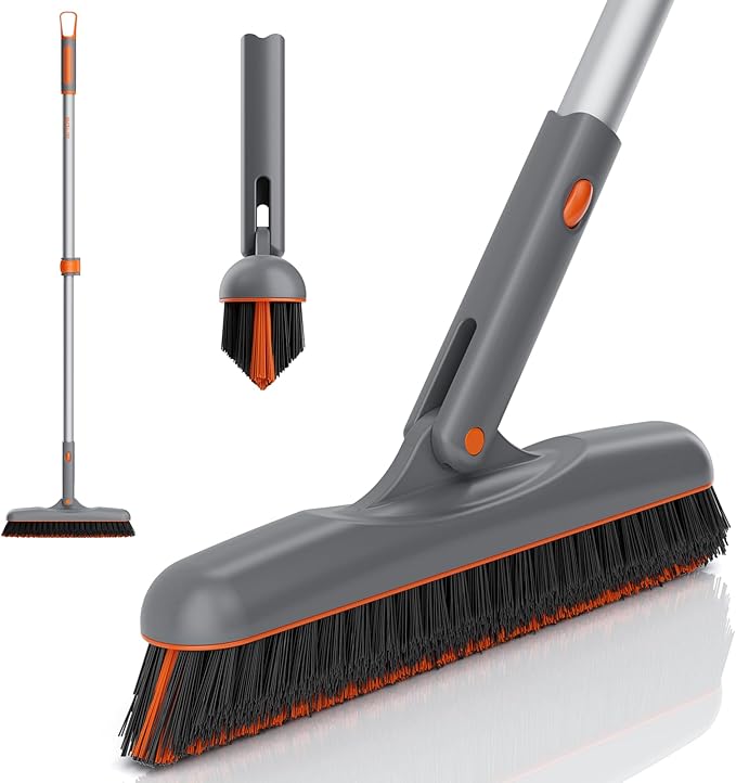 Eazer 53‘’ Grout Brush with Long Handle, 180°Rotation Tile Grout Cleaning Tool by Eazer