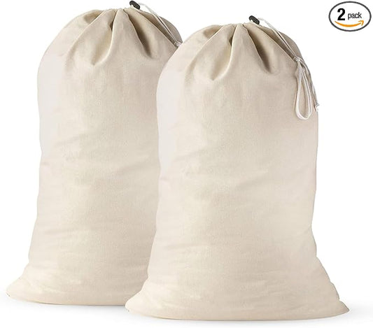 Large Cotton Laundry Bags 24x36 Inch by QUBA+LINEN
