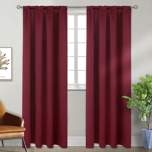 BGment Burgundy Blackout Curtains 84 Inch Length by BGment
