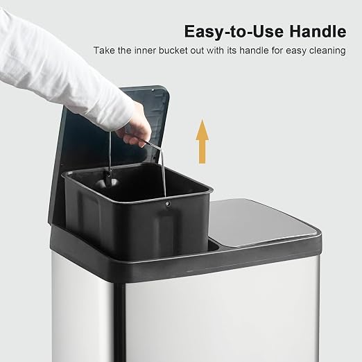 Dual Trash Can, 60 Liter/16 Gallon Dual Bin Trash Can - Image 3