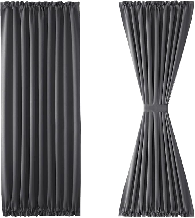 DWCN French Door Curtains – Rod Pocket Thermal Blackout Curtain - Image 7