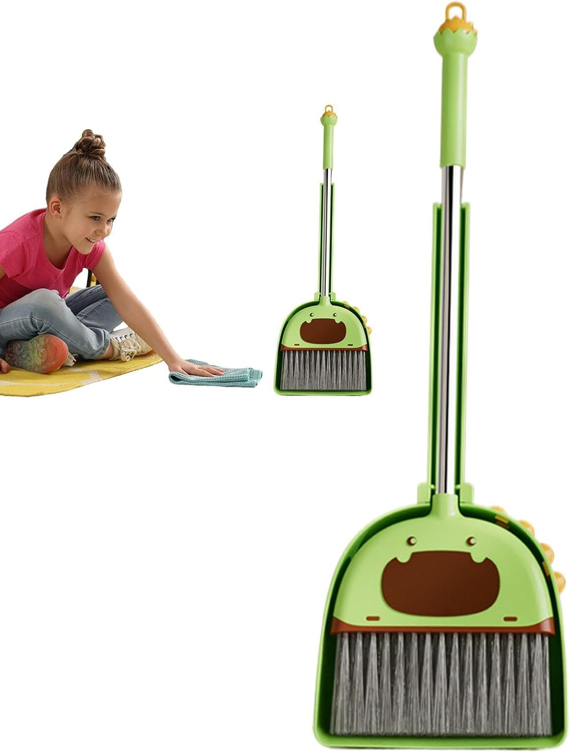Toy Broom , Stylish, Dustpan – Premium Compact Versatile Lightweight Combo Set Kids Play, Learn Education Activities Preschool, Children Boys Girls | Preschool Children Boys and Girls