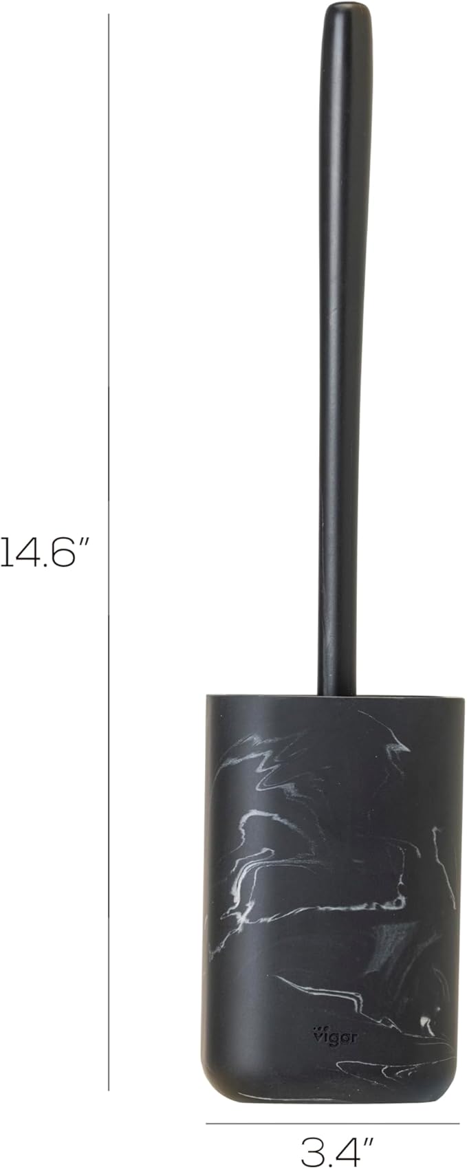 Vigar Zense Toilet Brush and Holder Set, Toilet Bowl Brush - Image 2