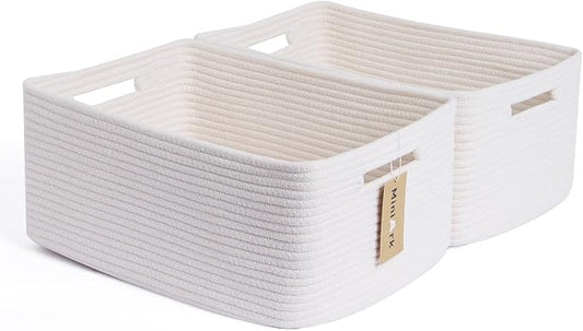 Large Storage Baskets for Shelves, Closet Organizers Bins for Clothes Blanket by MiniArkStorageBasketsHome