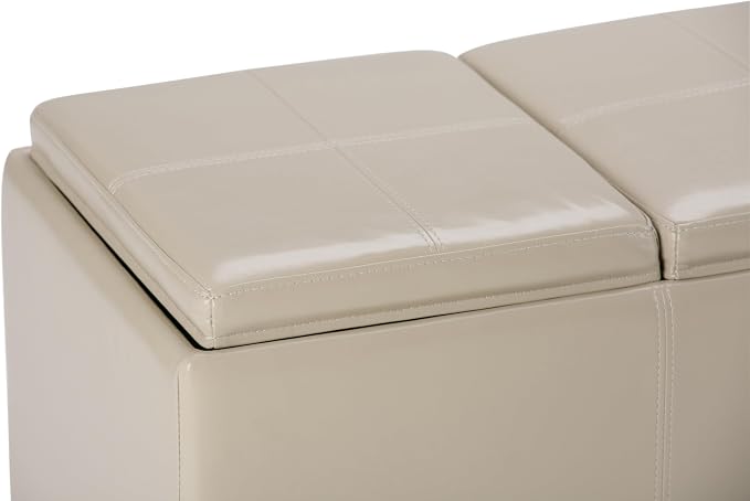 SIMPLIHOME Avalon 42 inch Wide Contemporary Rectangle Storage Ottoman in Satin - Image 9
