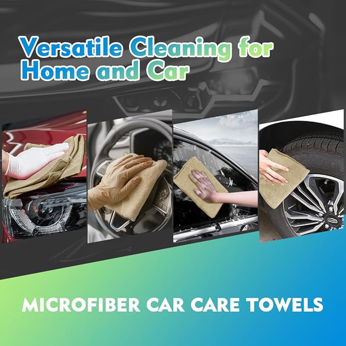 HOMEXCEL Brown Microfiber Cleaning Cloth 12 Pack, 12.5 x 12.5 inch Microfiber - Image 4