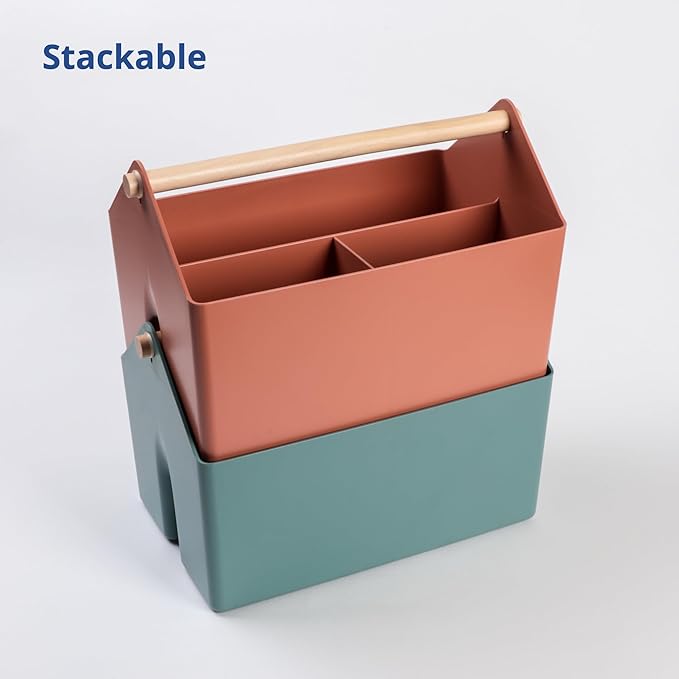 BLUE GINKGO Medium Storage Basket – Plastic Caddy - Image 6