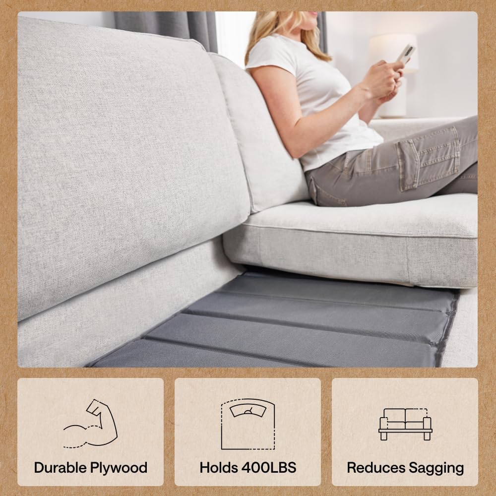 GORILLA GRIP Heavy Duty Couch Cushion Support Board to Fix Sagging Sofas, 21.5 x 70 Sofa, Slip Resistant Thick Boards Add Strong Seat Supports, Replacement Stuffing Firmer Couches Accessories, Grey