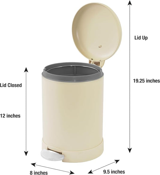 Glad Small Trash Can, 1.2 Gallon | Round Stainless Steel Garbage Bin - Image 2