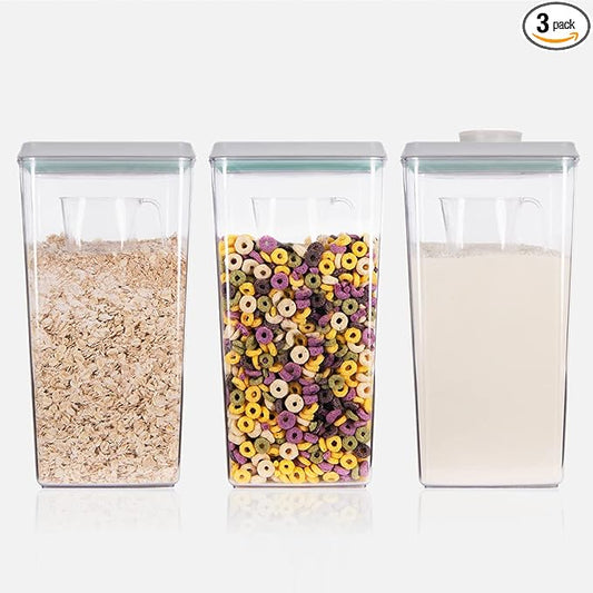 Ankou Airtight Pop Cereal Container, 3300ml Each Large Cereal Containers by ANKOU