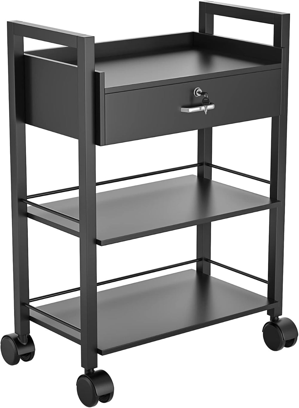 Paddie Salon Trolley Cart, Salon Tray Wooden Mobile Utility Cabinet