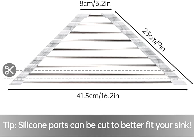 Tomorotec Marble Triangle Roll-Up Dish Drying Rack - Image 4