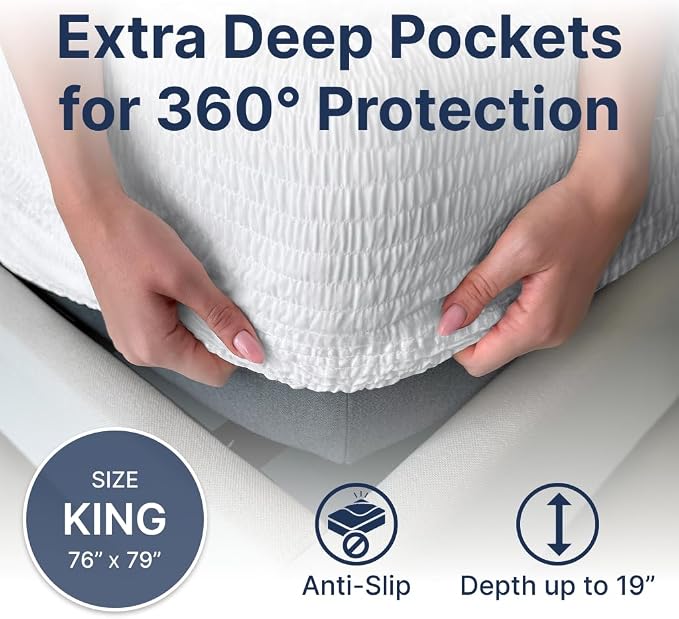 PAULATO BY GA.I.CO King Waterproof Mattress Protector – Mattress Cover - Image 6