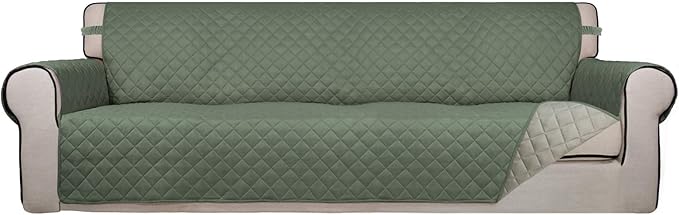 PureFit Reversible Quilted Sofa Cover, Water Resistant Slipcover Furniture by PureFit