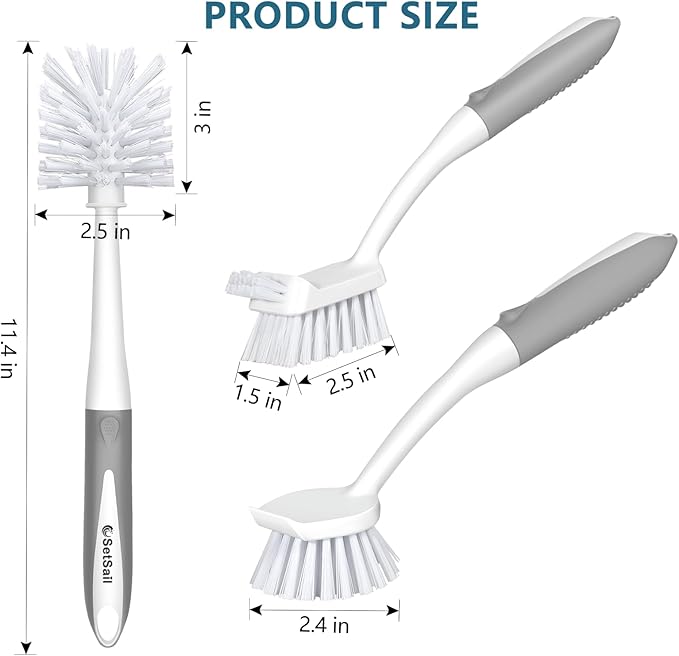 SetSail Dish Brush Set of 3 Piece, Dish Scrub Brush - Image 2