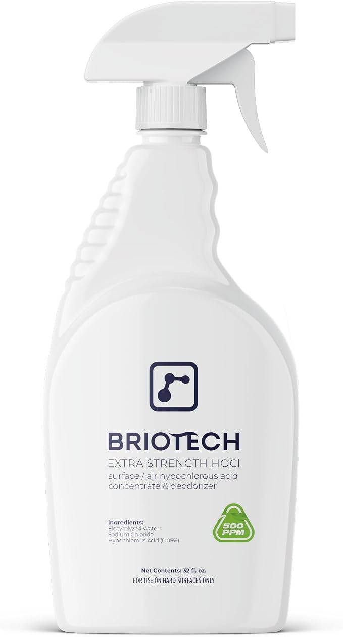 BRIOTECH Extra Strength HOCl Cleaner, 500 PPM Hypochlorous Acid Concentrate by BRIOTECHUSA