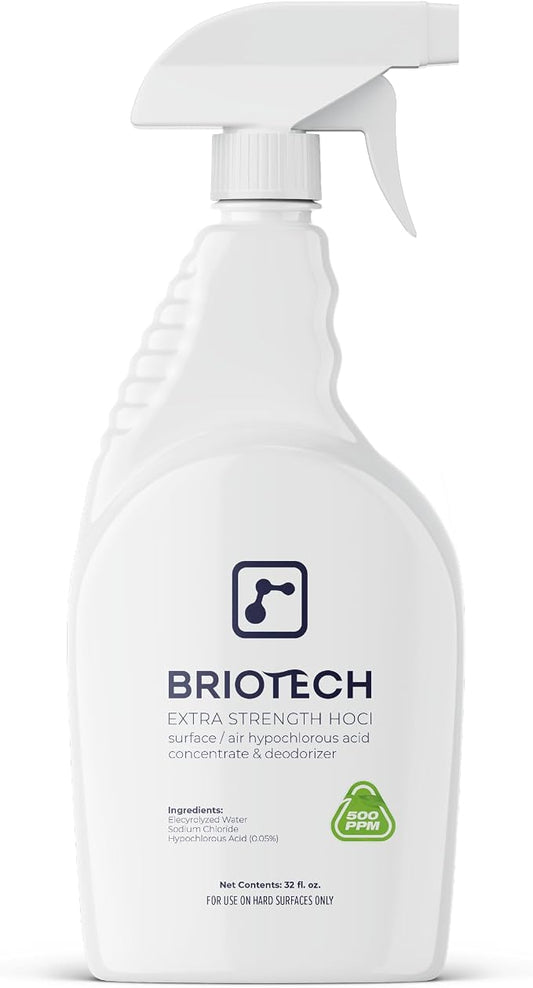 BRIOTECH Extra Strength HOCl Cleaner, 500 PPM Hypochlorous Acid Concentrate by BRIOTECHUSA