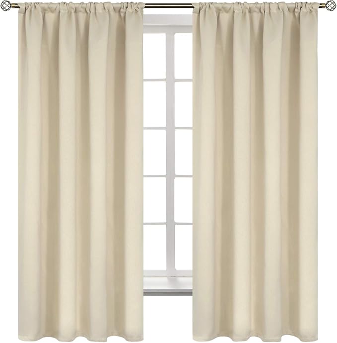 BGment Beige Blackout Curtains 63 Inches Length by BGment