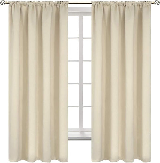 BGment Beige Blackout Curtains 63 Inches Length by BGment