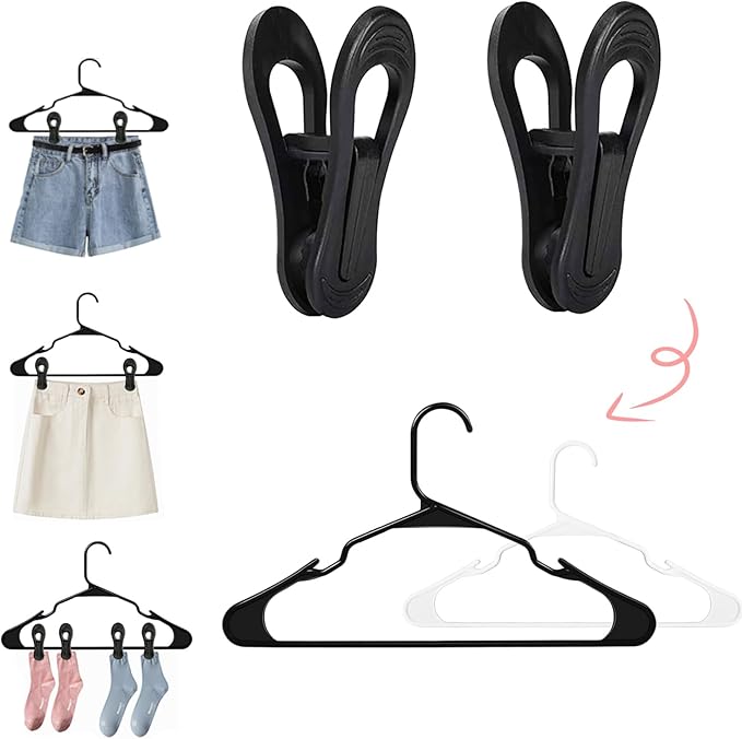Black Hanger Clips 30 PCS, Plastic Hangers Clips Perfect - Image 4