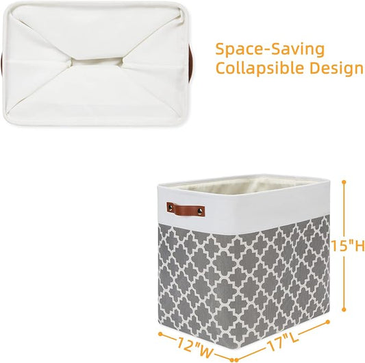 DULLEMELO Storage Baskets Large 17"x12"x15" Foldable Rectangular Storage Bins - Image 2