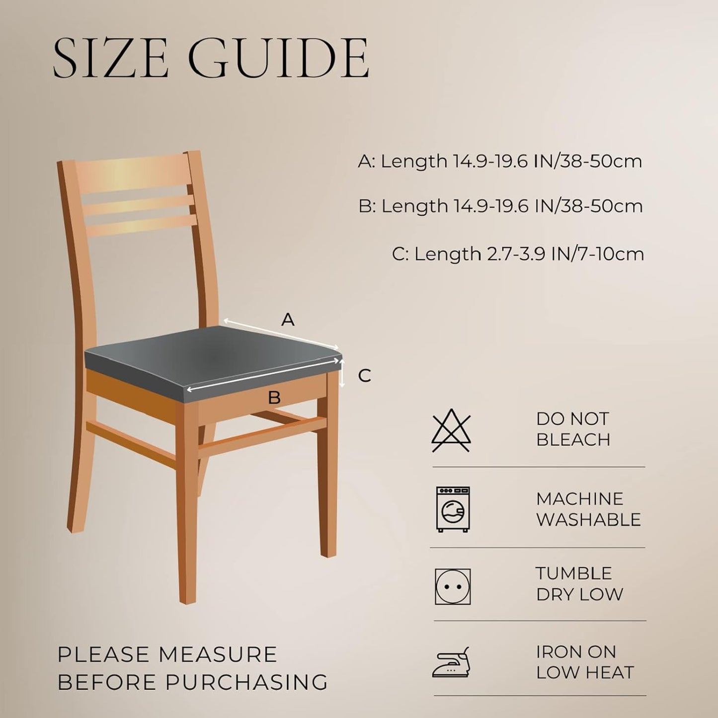 SearchI Stretch Dining Chair Seat Covers Set of 4, Soft Washable Seat Covers for Dining Chairs, Dining Room Seat Cover Protector (Rear-Covered, Orange Flowers)