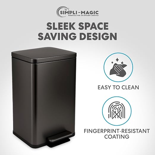 SIMPLI-MAGIC 13.2 Gallon Step Trash Can – Kitchen Garbage Can - Image 6