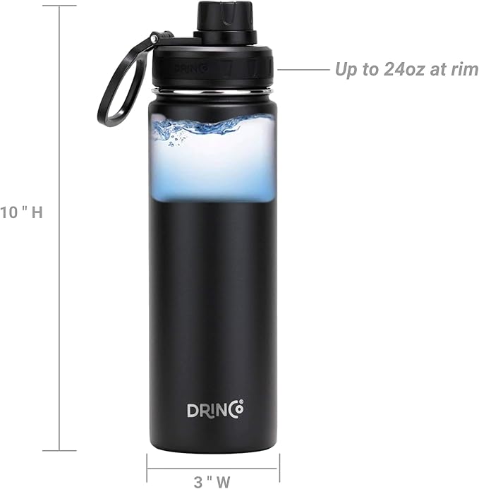 Drinco Stainless Steel Water Bottle Spout Lid Vacuum Insulated Double Wall - Image 6