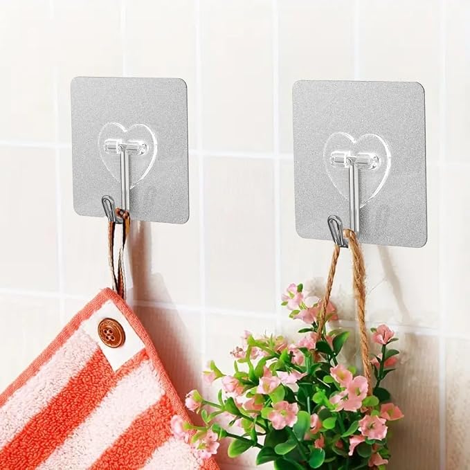 DGYB 20 Pcs Adhesive Hooks for Hanging 22lb Self Adhesive Wall Hooks Heavy Duty - Image 3