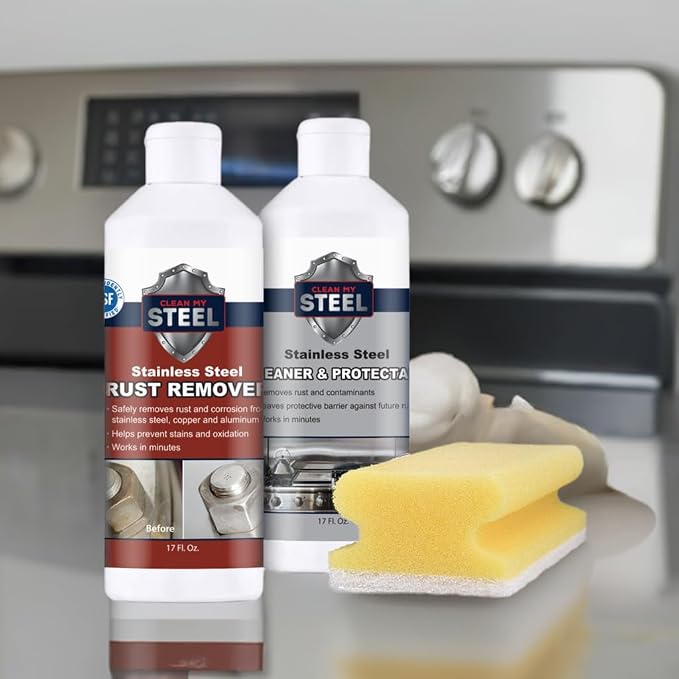 CLEAN MY STEEL Stainless Steel Rust Stain Remover, Protector & Cleaner Kit - Image 5