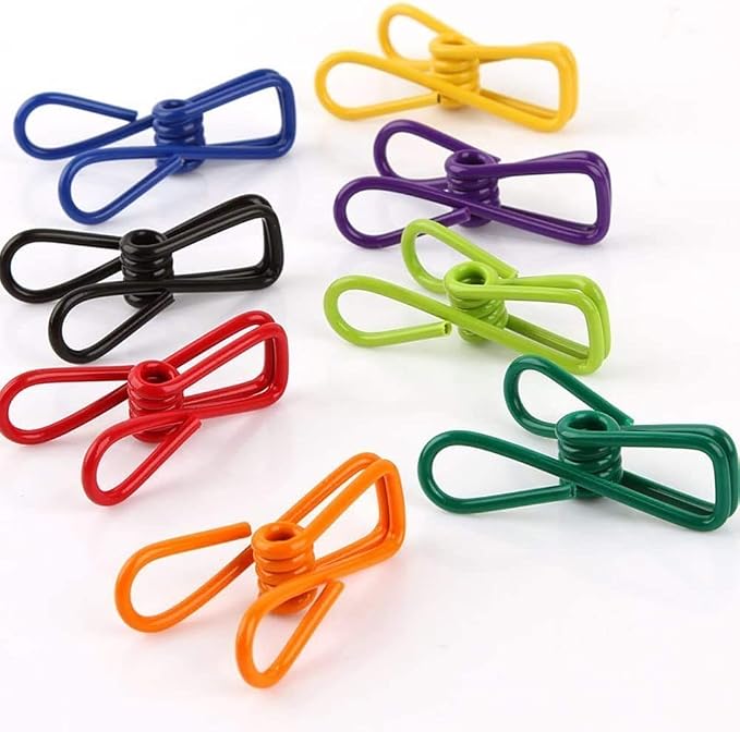 30 Pcs 2 Inch 10 Different Random Colors Chip Clips, PVC Coating High - Image 2